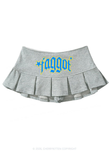 Faggot Star Pride Y2K Mini Pleated Skirts Cherrykitten