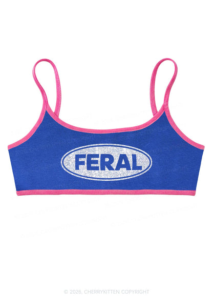 Glitter Feral Y2K Super Crop Cami Cherrykitten