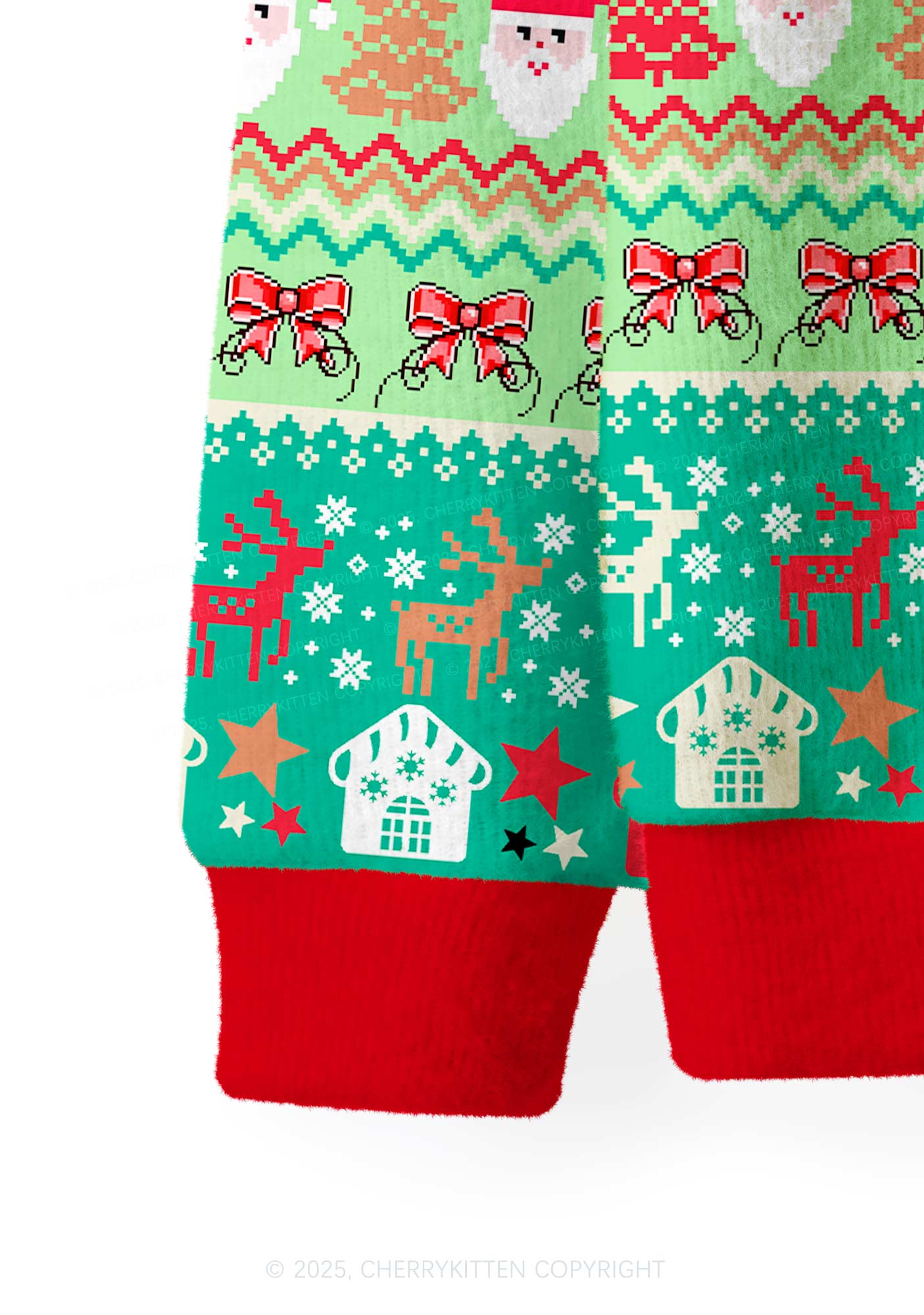 Santas Favorite Ho Y2K Christmas Cardigan Knit Sweatshirt Cherrykitten