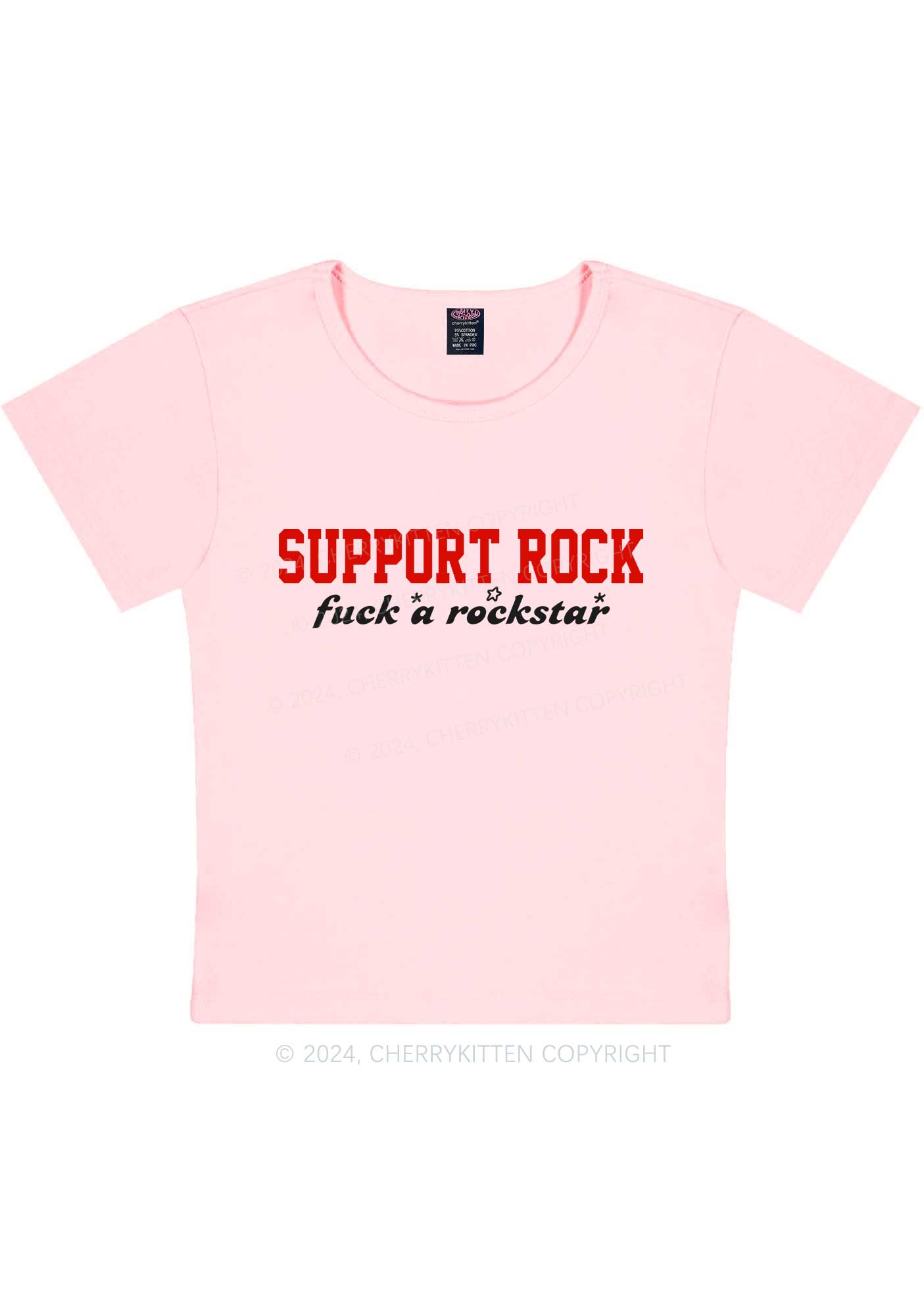 Support Rock Y2K Baby Tee Cherrykitten