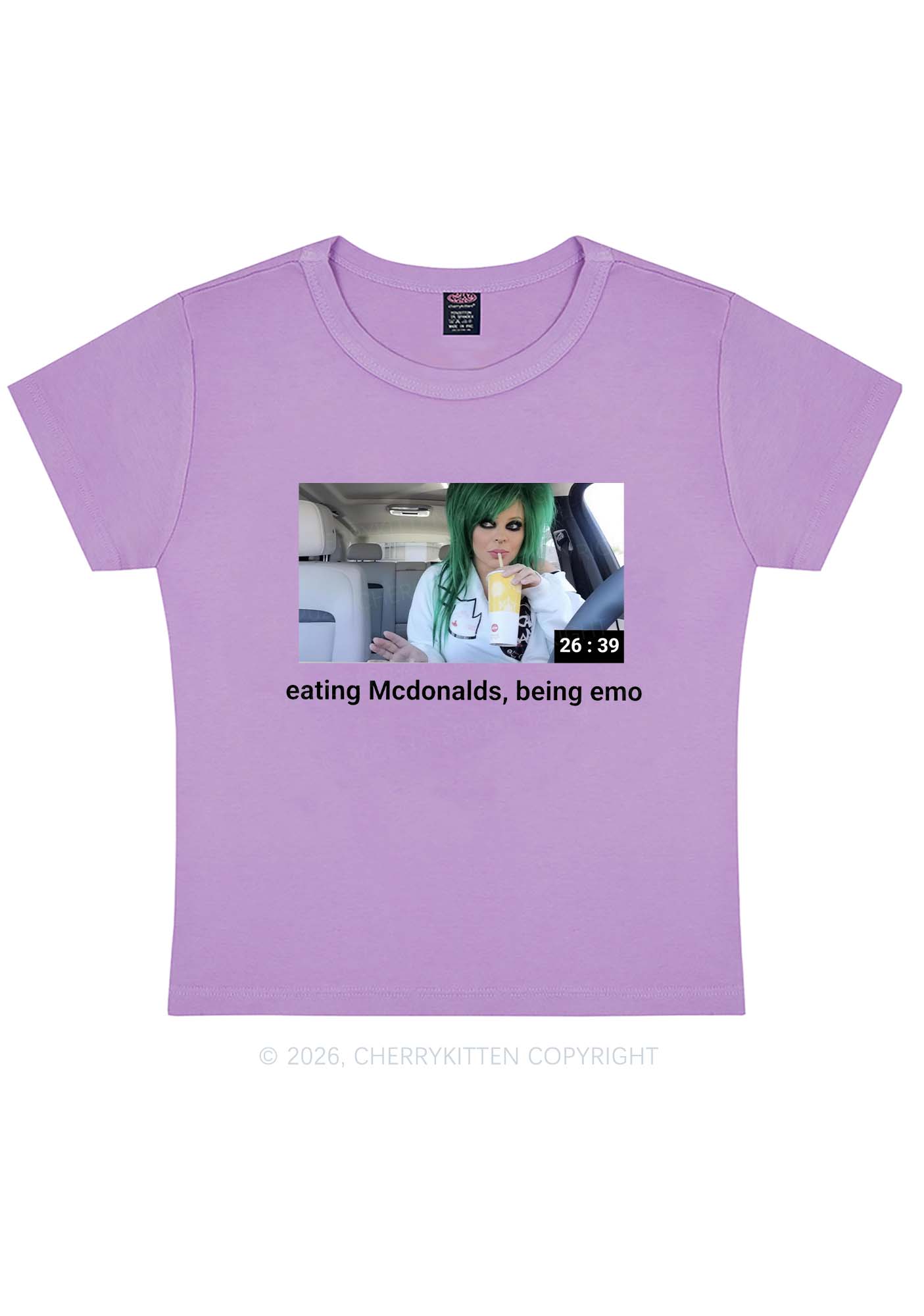 Eating Being Emo Y2K Baby Tee Cherrykitten