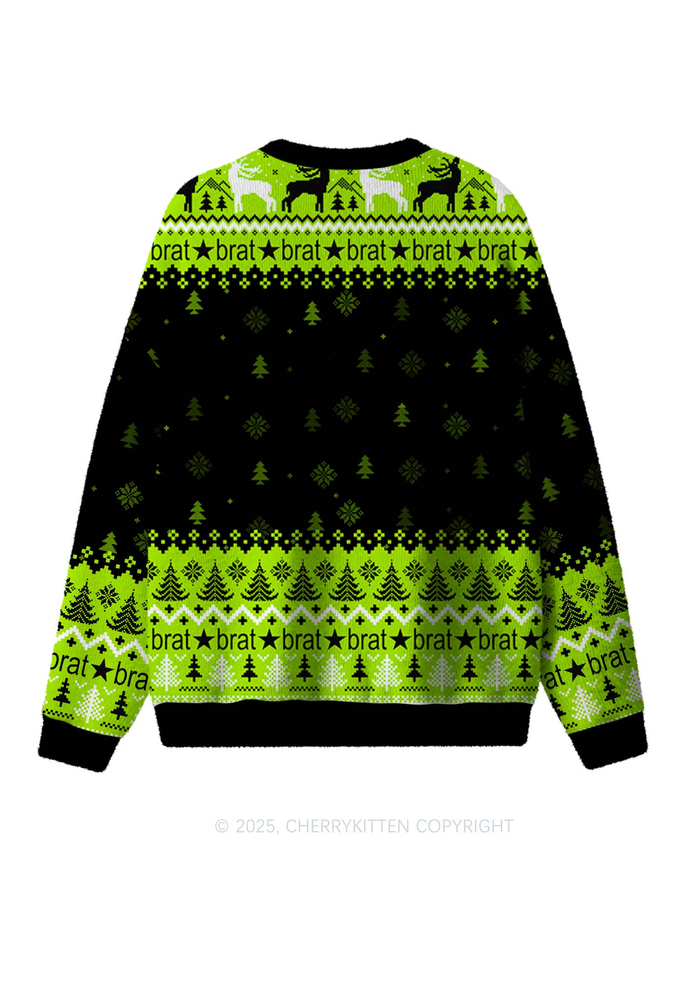 Christmas Is Brat Y2K Christmas Knit Sweatshirt Cherrykitten