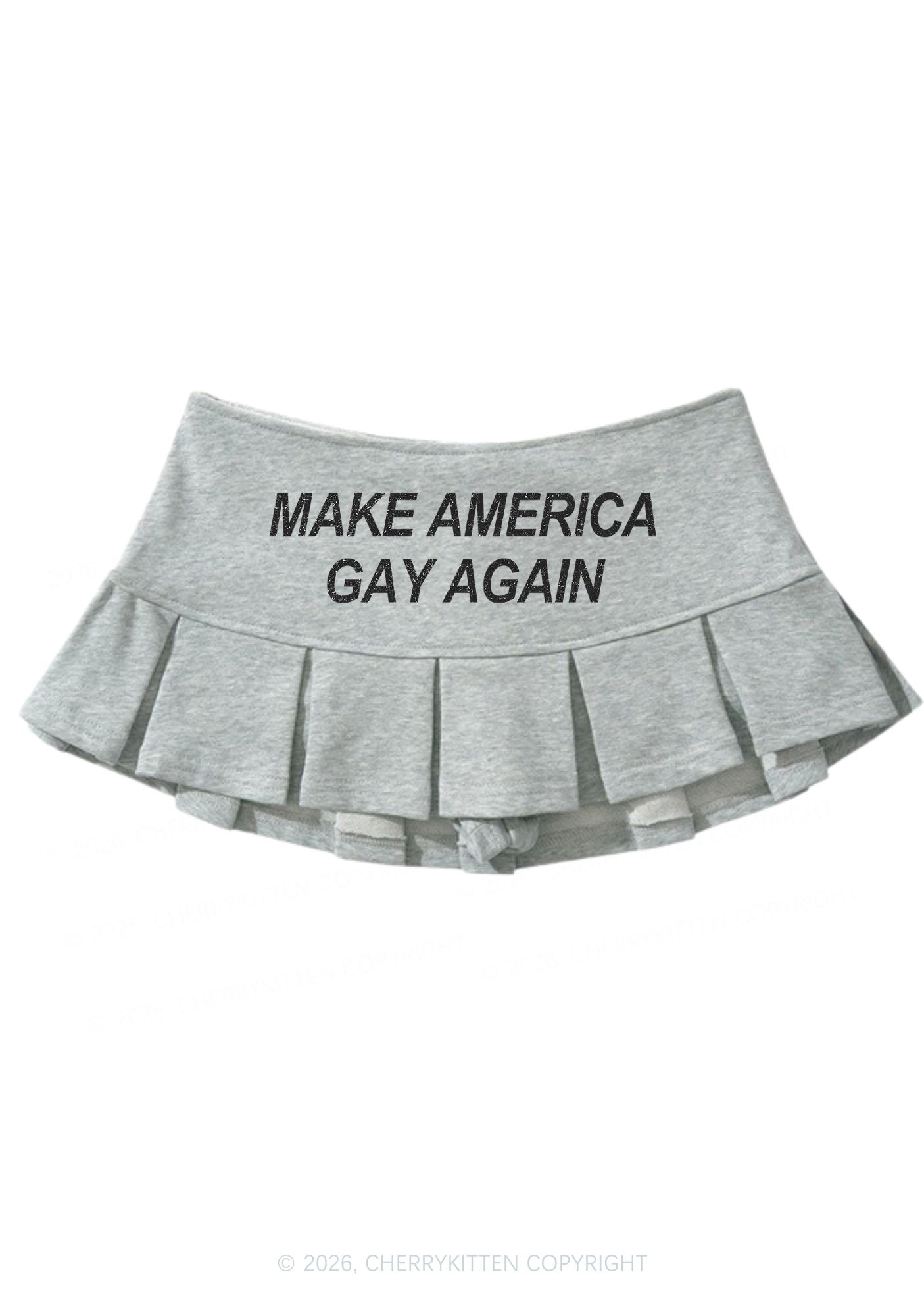 Make America Gay Again Pride Y2K Mini Pleated Skirts Cherrykitten