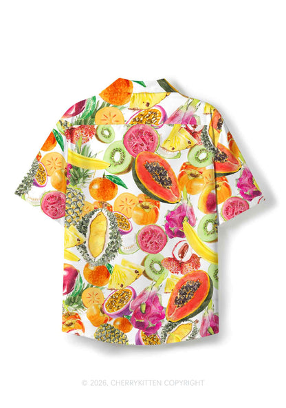 Tropical Fruit Pride Y2K Print Hawaiian Shirt Cherrykitten