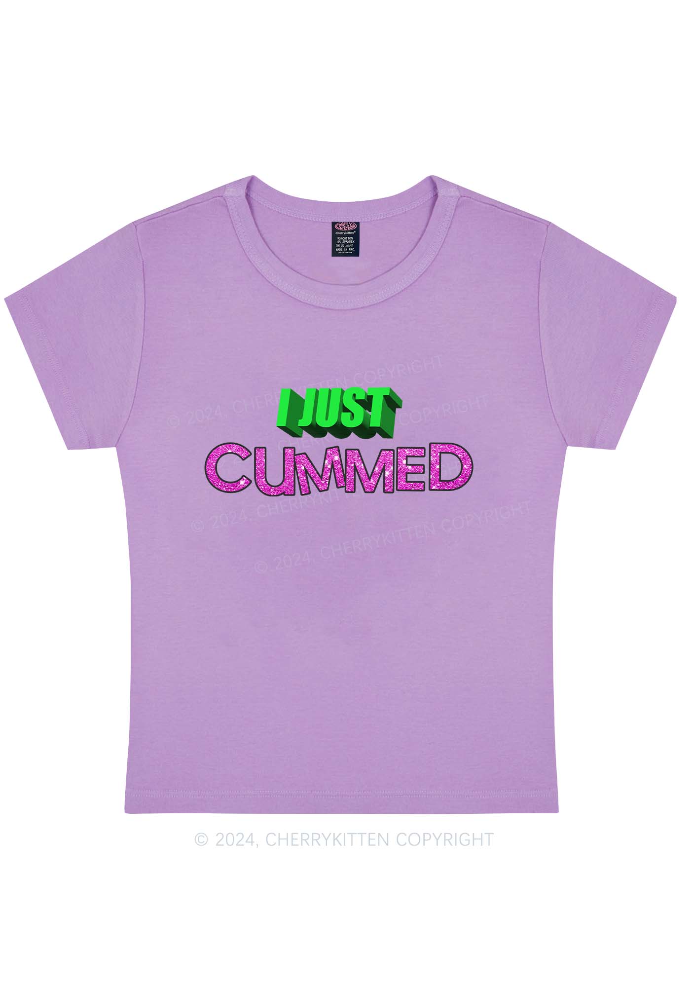 Curvy I Just Cummed Y2K Baby Tee Cherrykitten