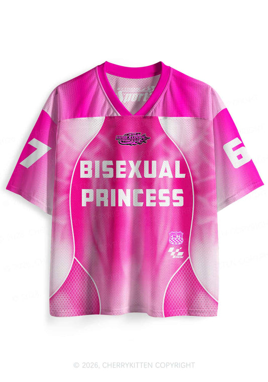 Hot Pink Bisexual Princess Pride Y2K Sport Jersey Shirts Cherrykitten
