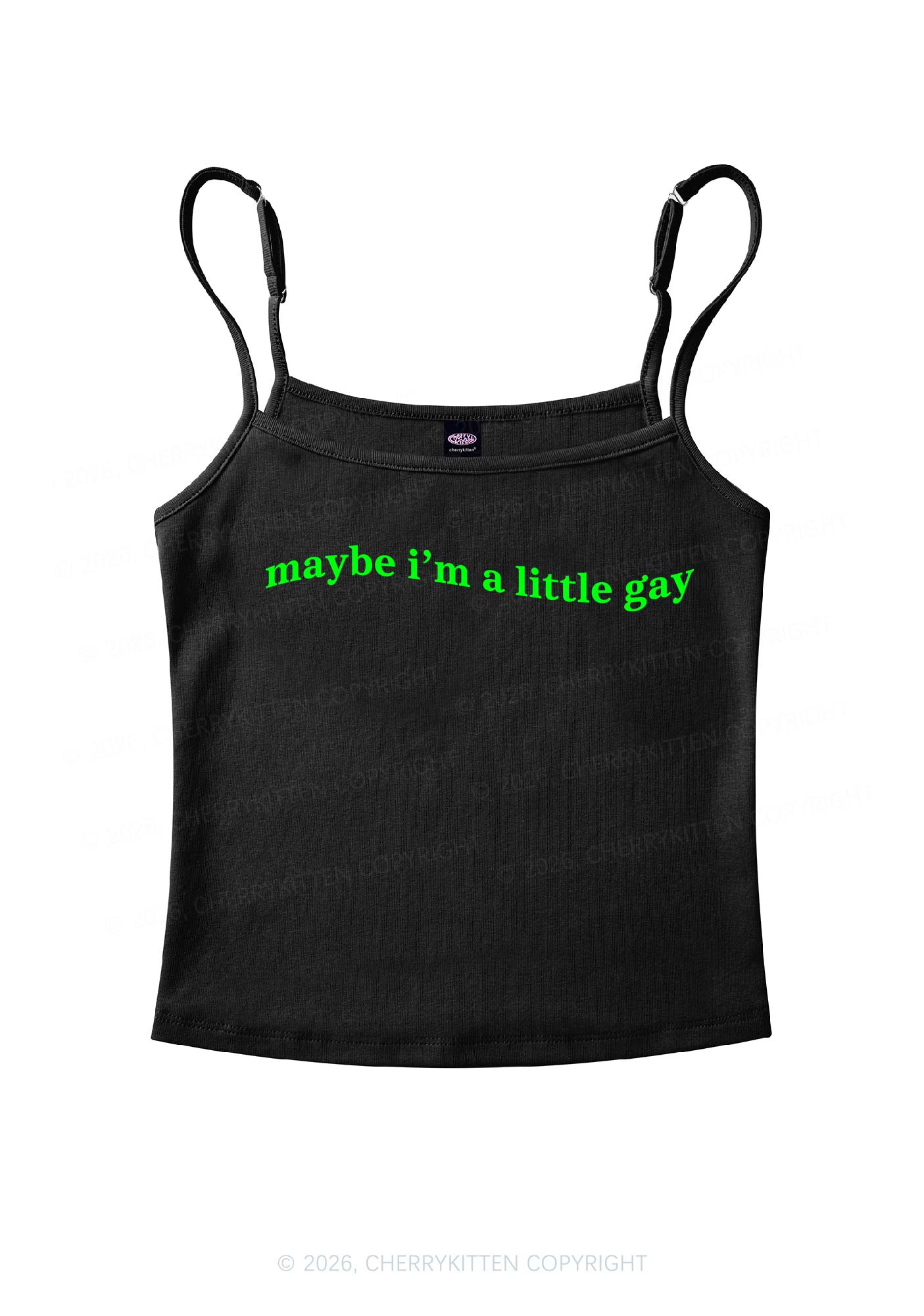 Maybe Im A Little Gay Pride Y2K Spaghetti Strap Cami Cherrykitten