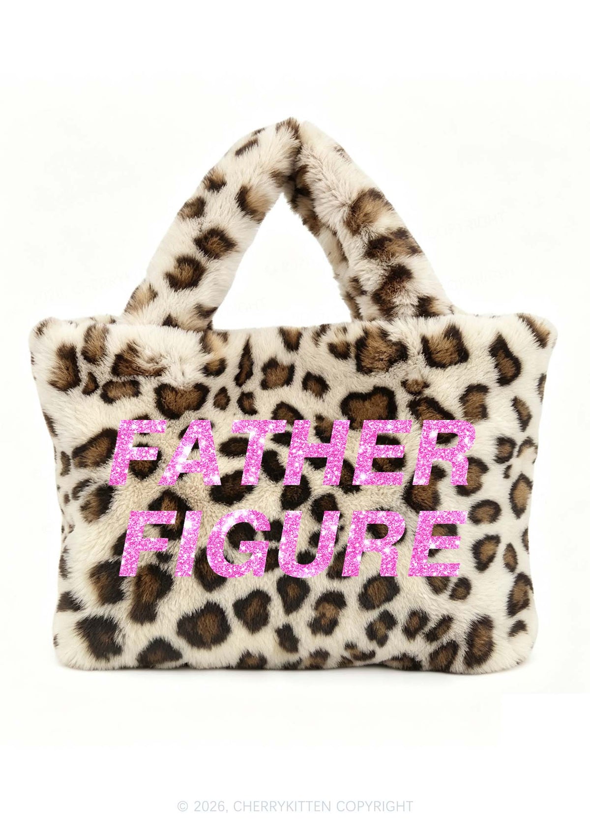 Glitter Father Figure Y2K Plush Leopard Handbag Cherrykitten