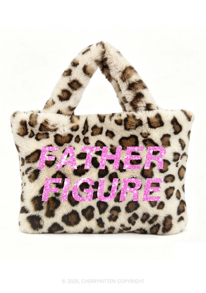 Glitter Father Figure Y2K Plush Leopard Handbag Cherrykitten