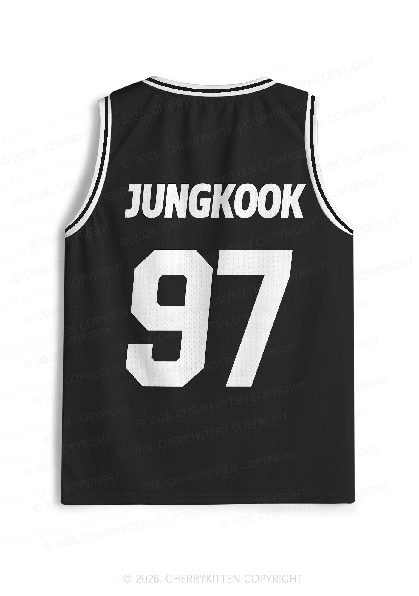 Black Kpop Boys Number Y2K Sport Jersey Tank Cherrykitten