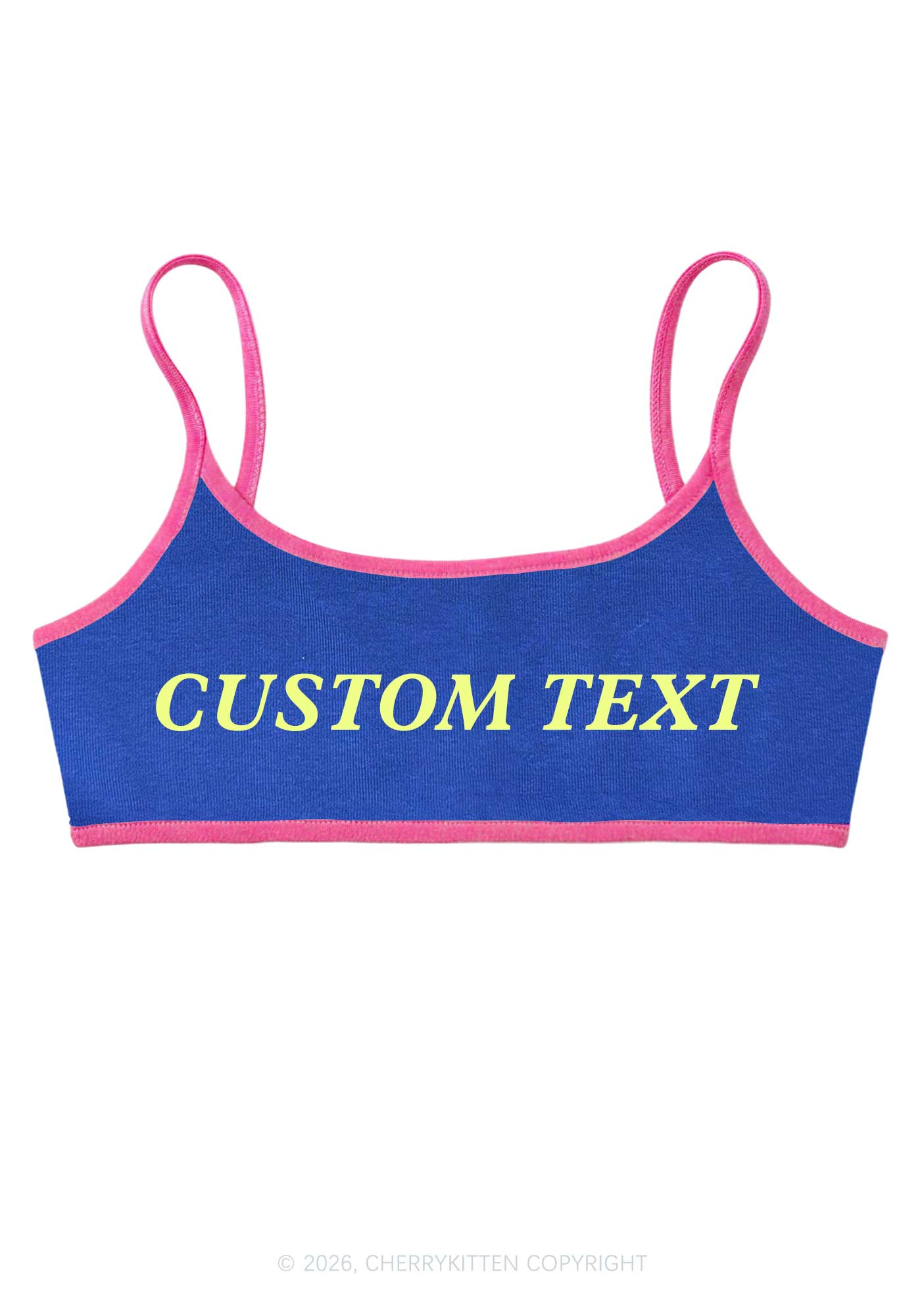 Custom Text Y2K Super Crop Cami Cherrykitten
