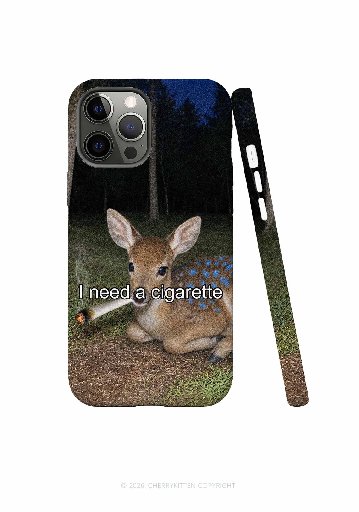 I Need A Cigarette Deer Y2K Phone Case Cherrykitten