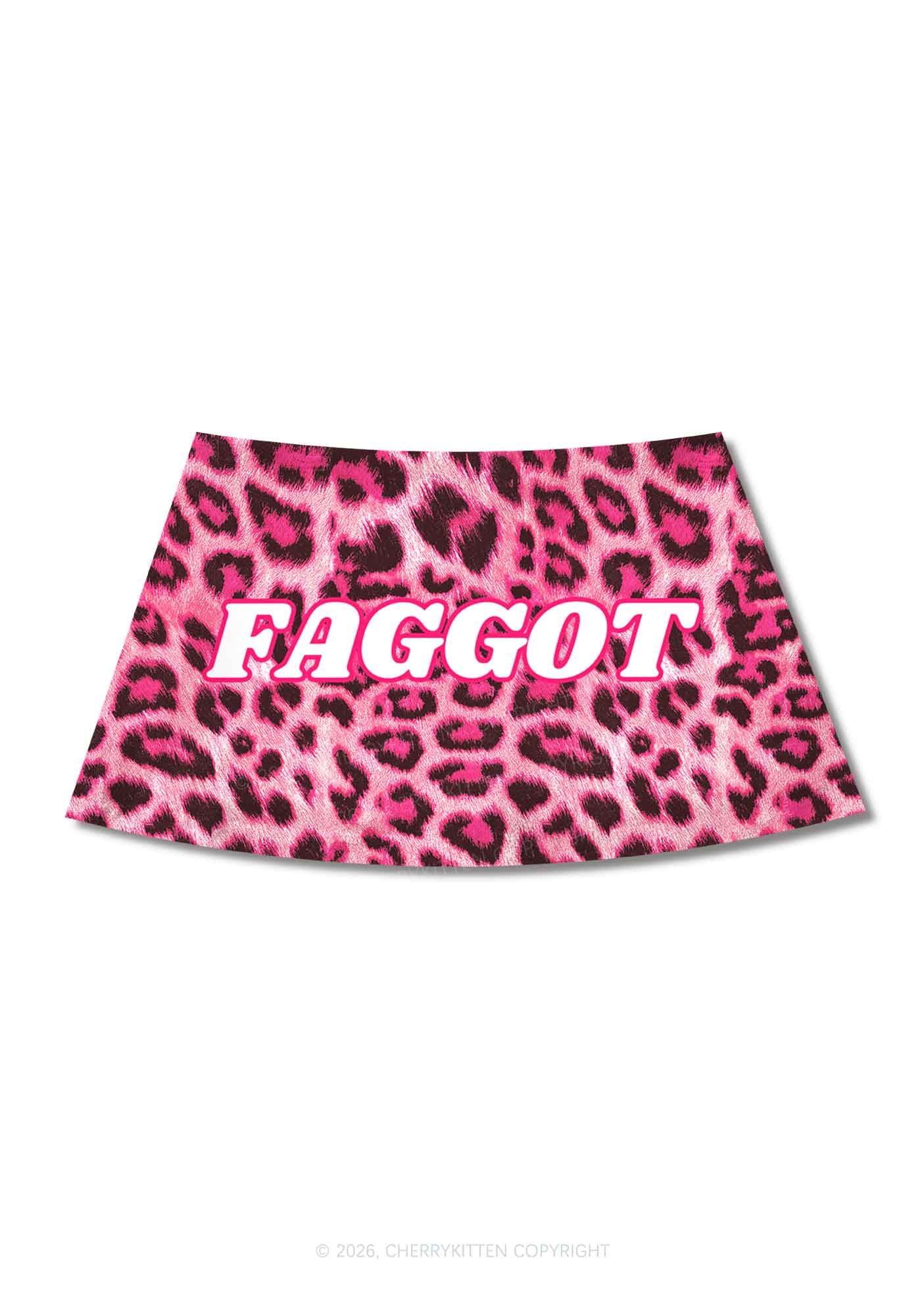 Pink Leopard Faggot Pride Y2K Print Mini Skirt Cherrykitten