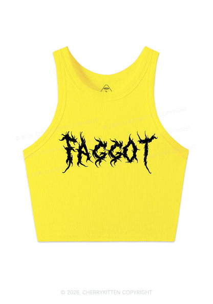 Punk Faggot Pride Y2K Crop Tank Top Cherrykitten