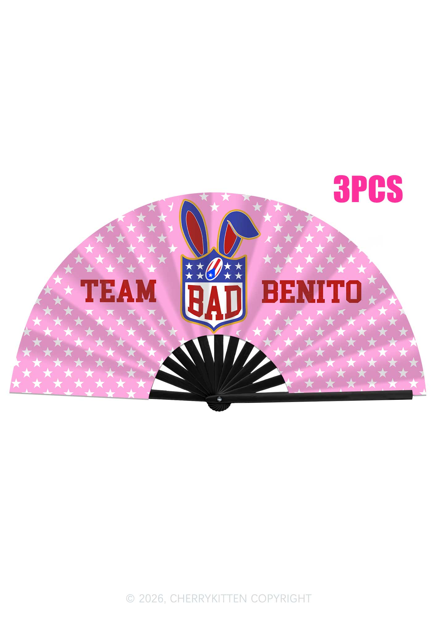 Pink Football Bunny Y2K Rave Hand Fan Cherrykitten