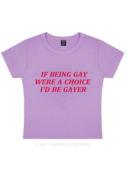 Being Gay Were A Choice Pride Y2K Baby Tee Cherrykitten