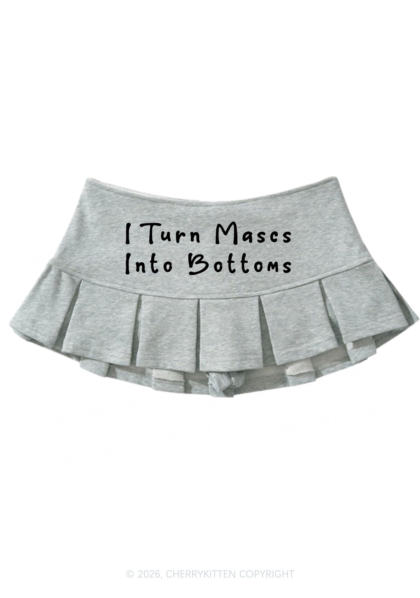 I Turn Mascs Into Bottoms Pride Y2K Mini Pleated Skirts Cherrykitten