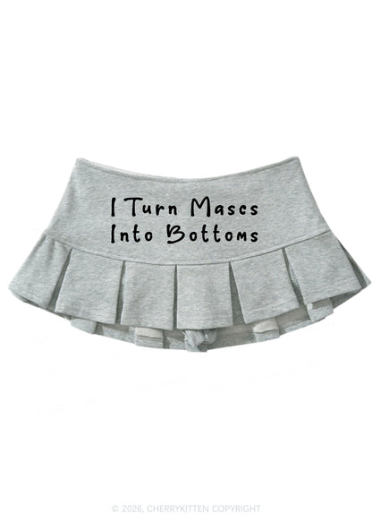 I Turn Mascs Into Bottoms Pride Y2K Mini Pleated Skirts Cherrykitten