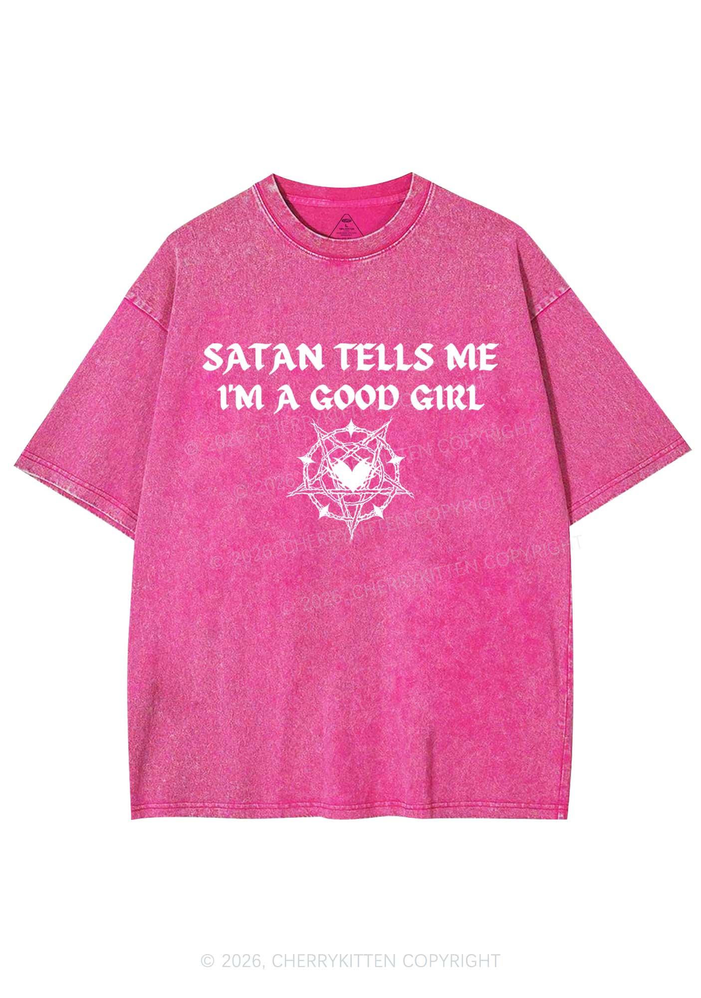 Halloween Im A Good Girl Y2K Shirts Washed Tee Cherrykitten