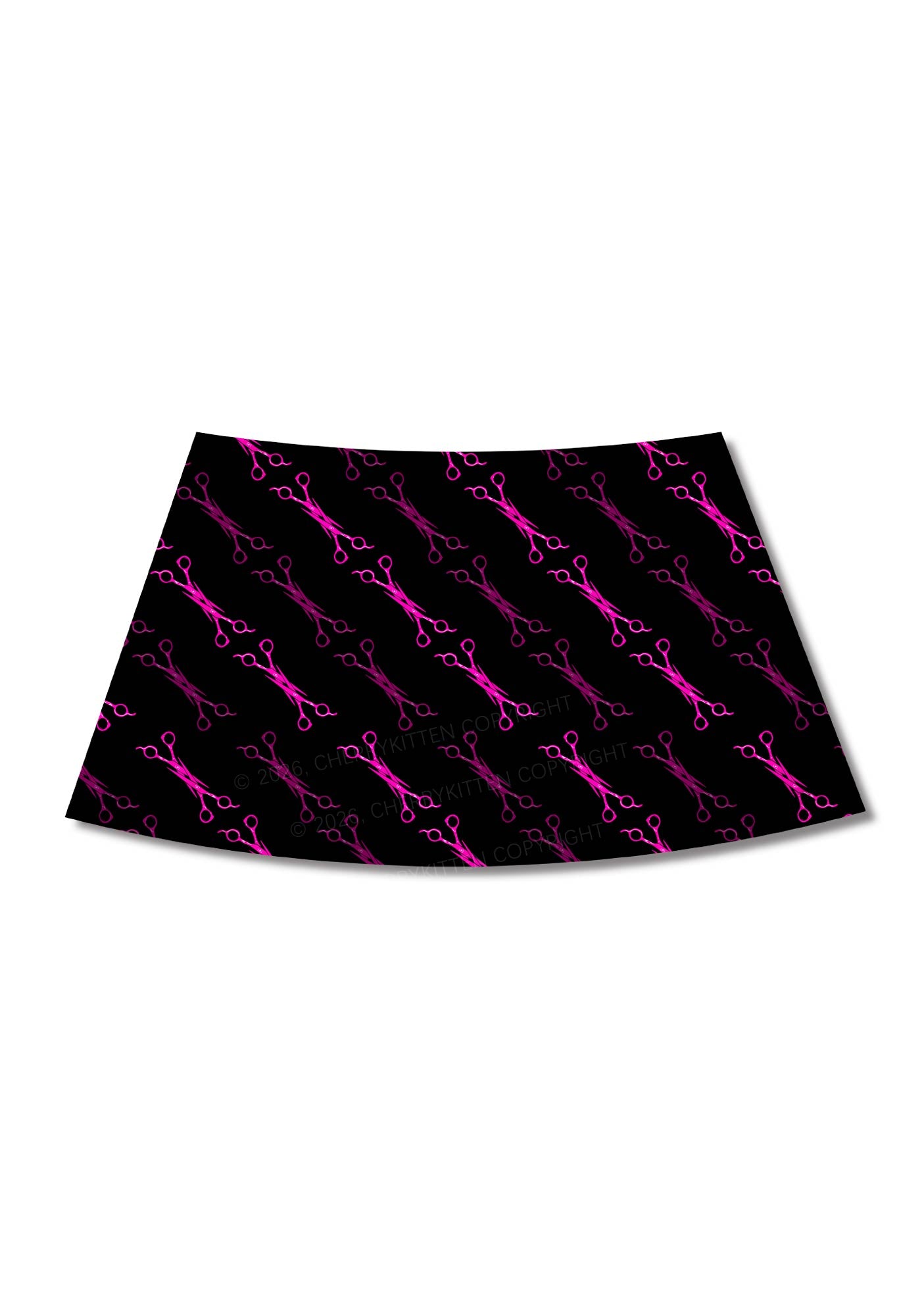 Pink Scissors Pride Y2K Print Mini Skirt Cherrykitten