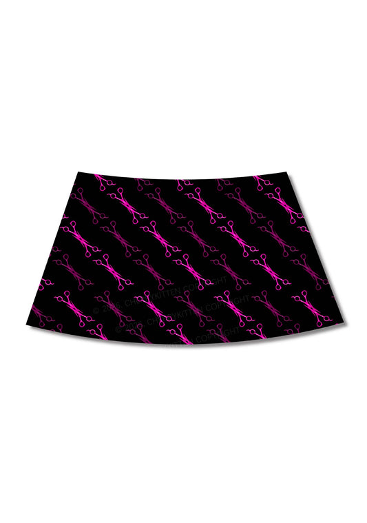 Pink Scissors Pride Y2K Print Mini Skirt Cherrykitten