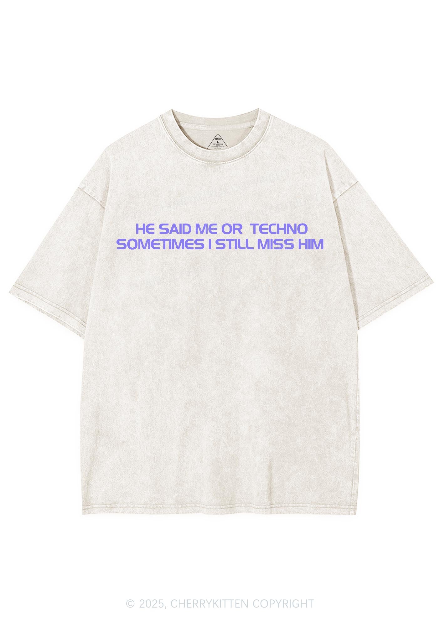 Me Or Techno Y2K Shirts Washed Tee Cherrykitten