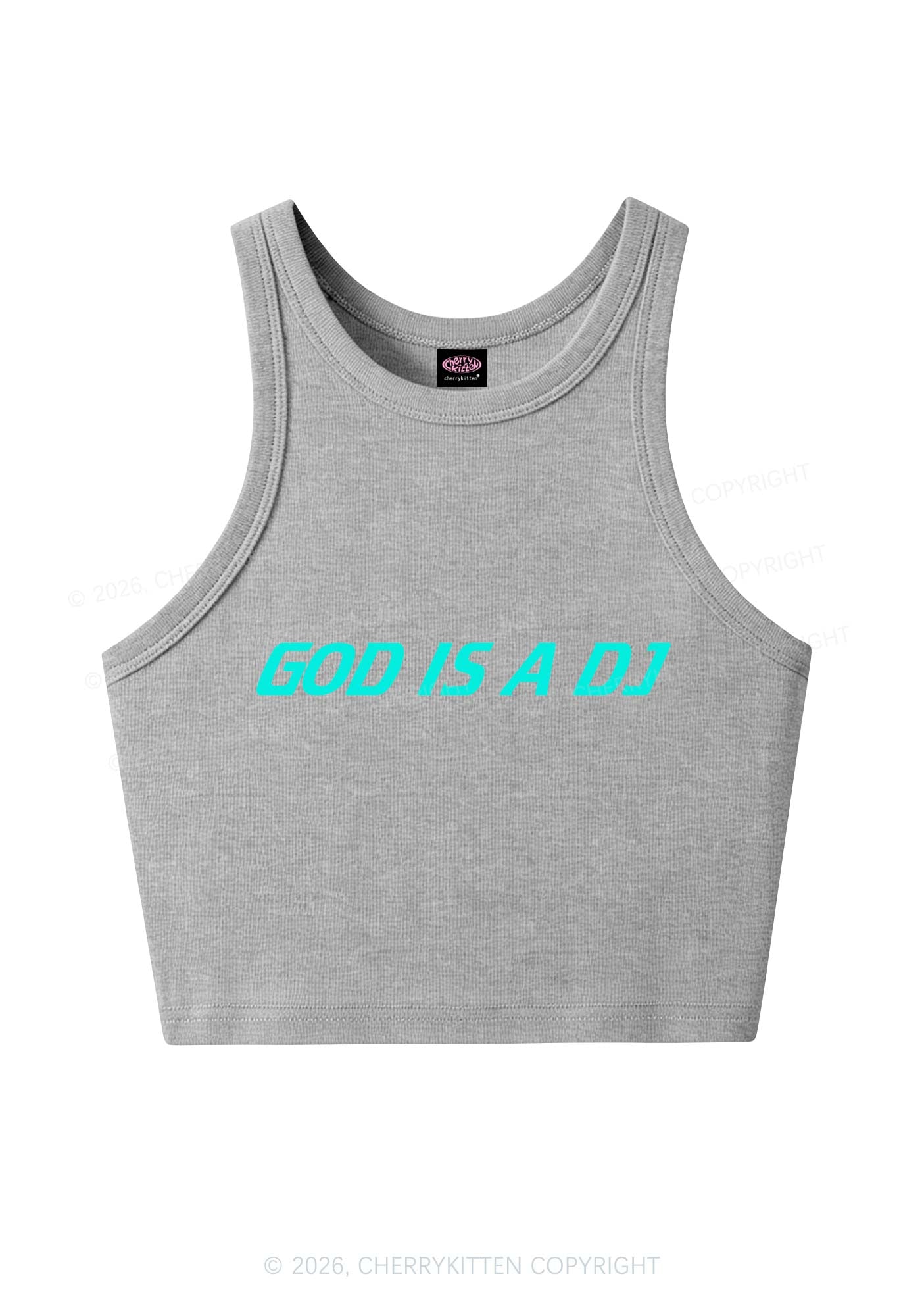 God Is A DJ Y2K Crop Tank Top Cherrykitten