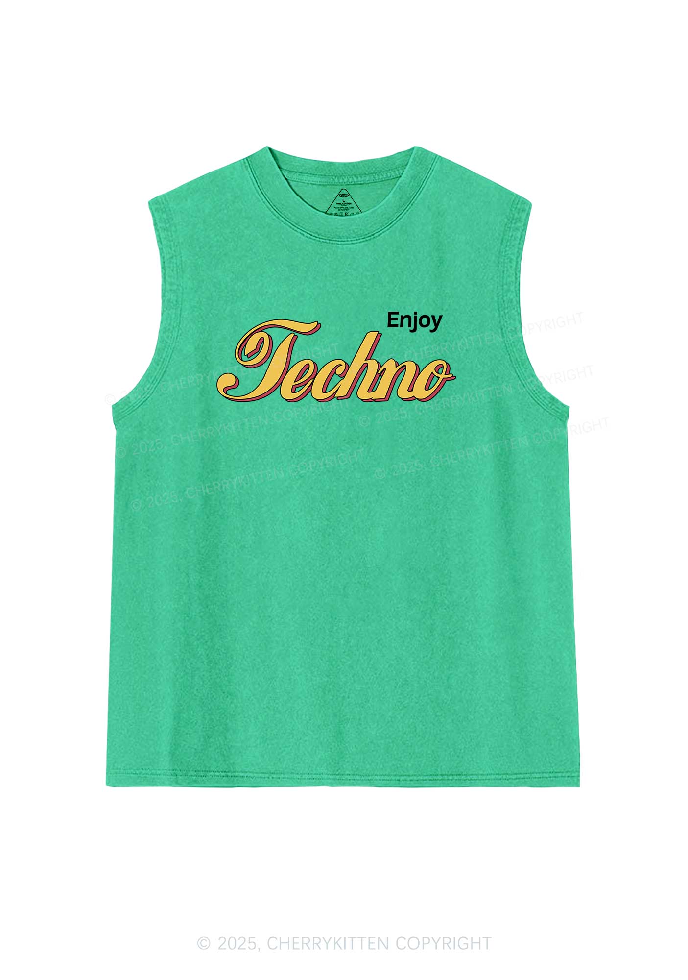Enjoy Techno Y2K Washed Muscle Tank Cherrykitten