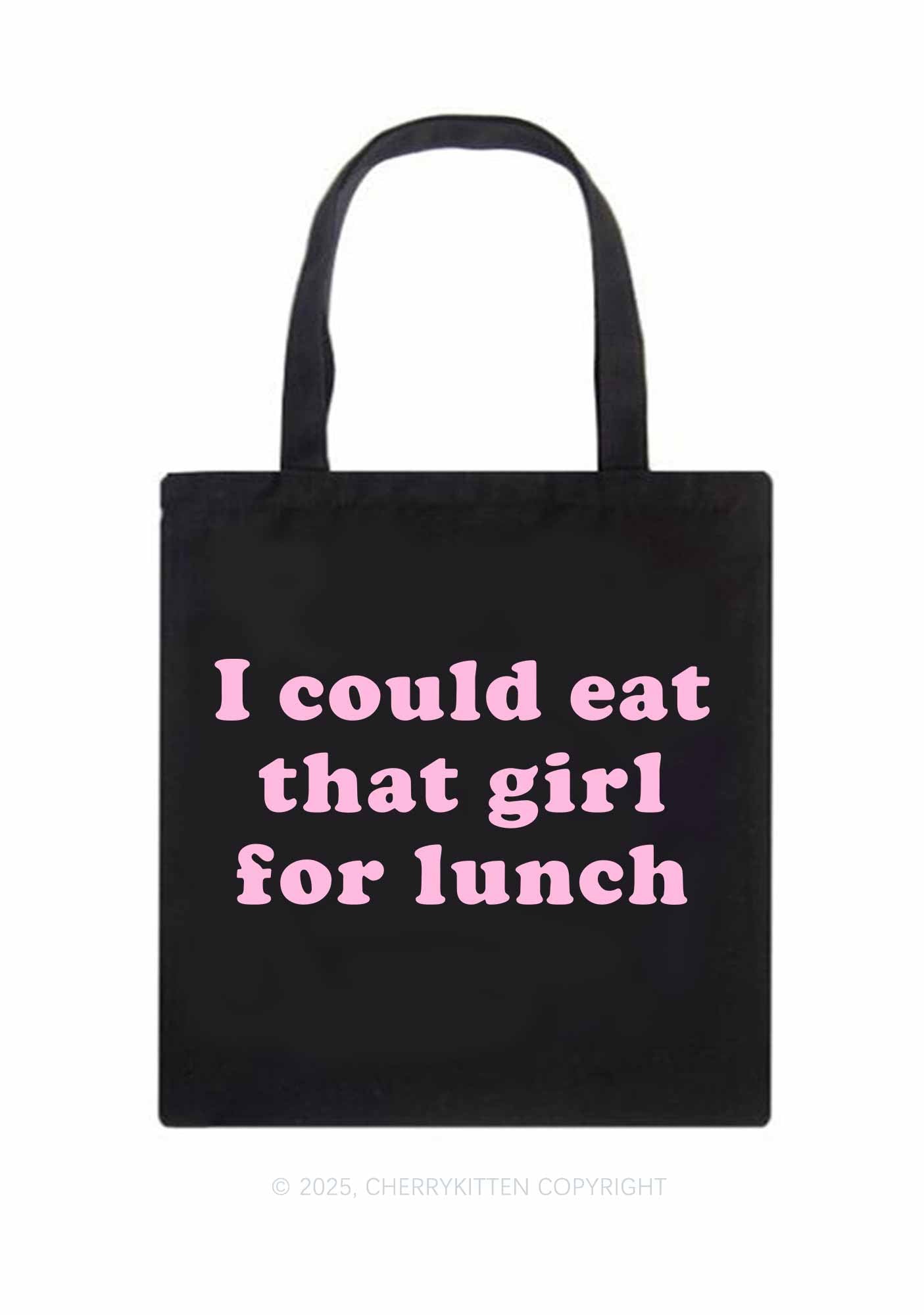 Eat That Girl For Lunch Pride Y2K Canvas Tote Bag Cherrykitten