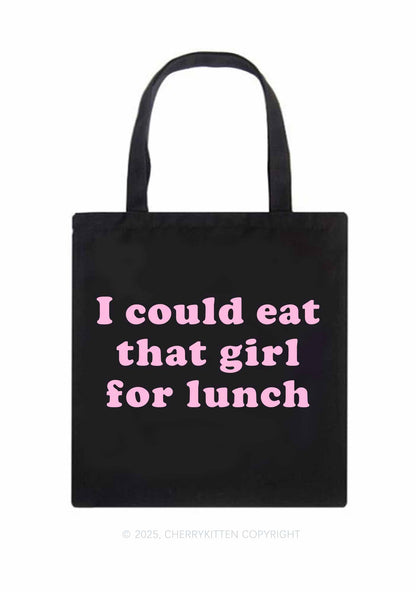Eat That Girl For Lunch Pride Y2K Canvas Tote Bag Cherrykitten