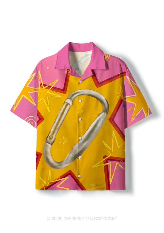 Retro Carabiner Star Pride Y2K Print Hawaiian Shirt Cherrykitten