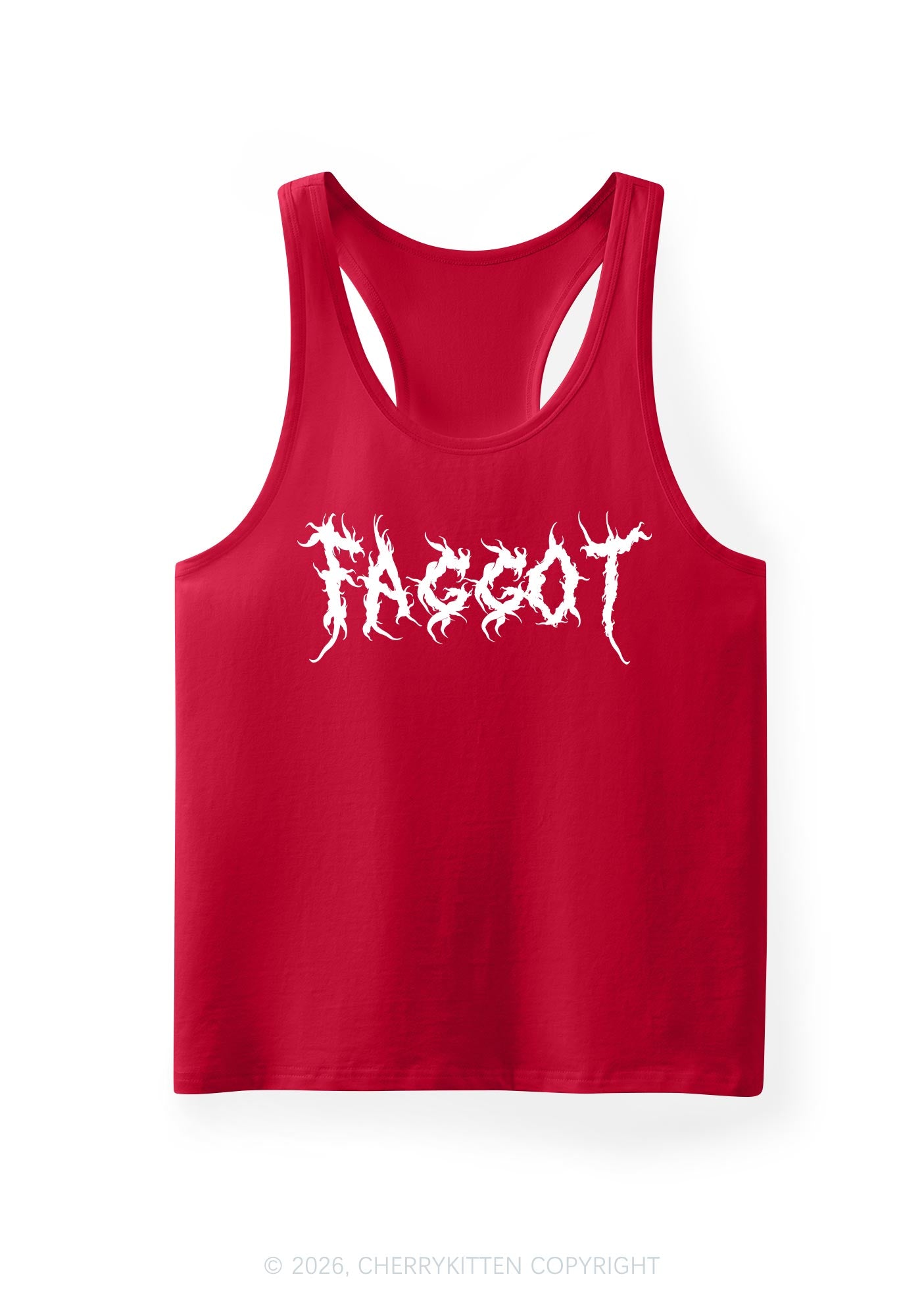 Punk Faggot Pride Y2K Men Racerback Tank Top Cherrykitten