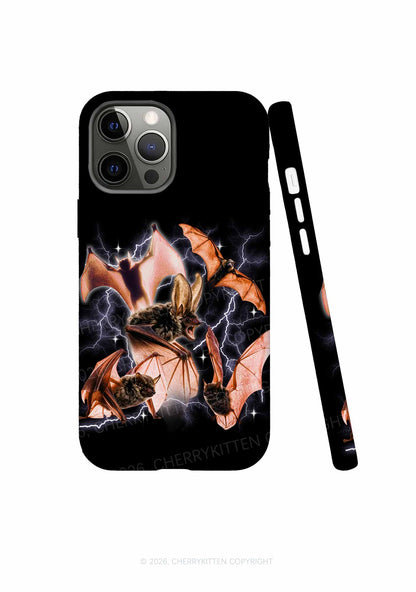 Halloween Bat In Lightning Y2K Phone Case Cherrykitten