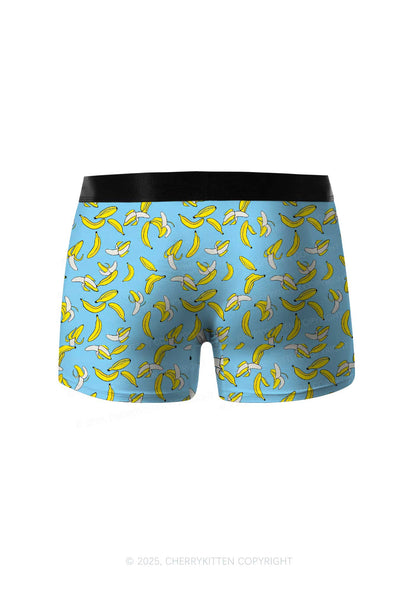 Blue Banana Y2K Print Men Boxer Briefs Cherrykitten