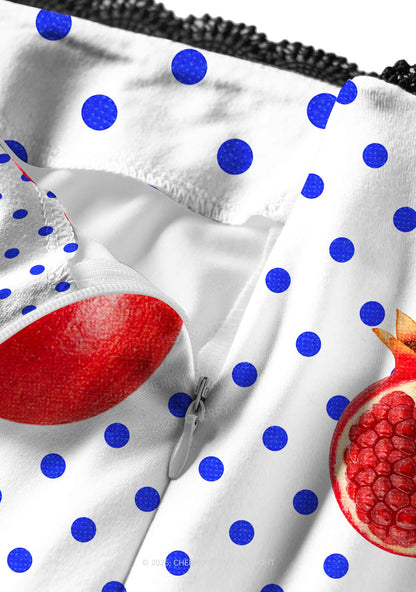 Red Pomegranate Y2K Print Midi Skirt Cherrykitten