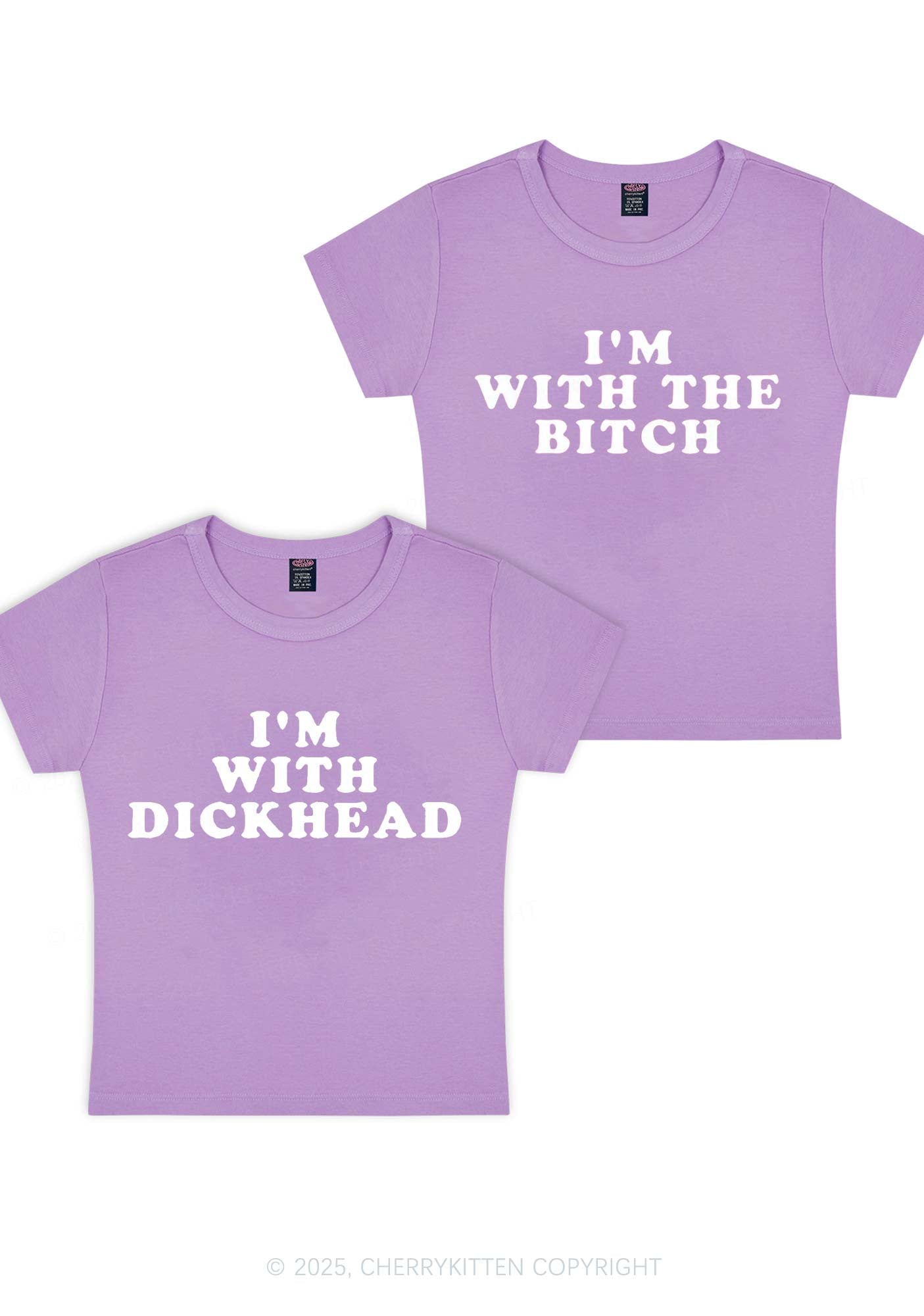 Bxxch Dxxkhead Y2K Valentine's Day Baby Tee Cherrykitten