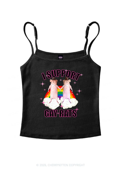 Support Gay Rats Pride Y2K Spaghetti Strap Cami Cherrykitten