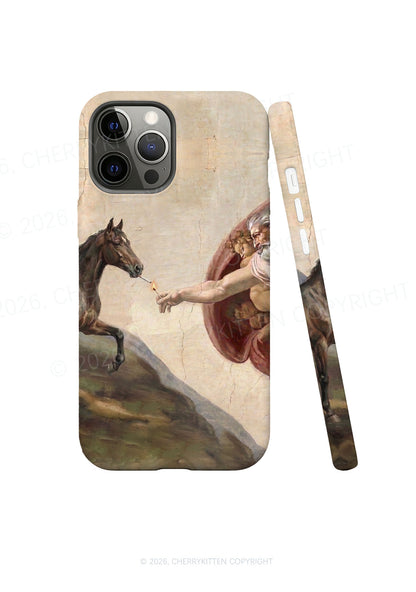 God Smoking Horse Y2K Phone Case Cherrykitten