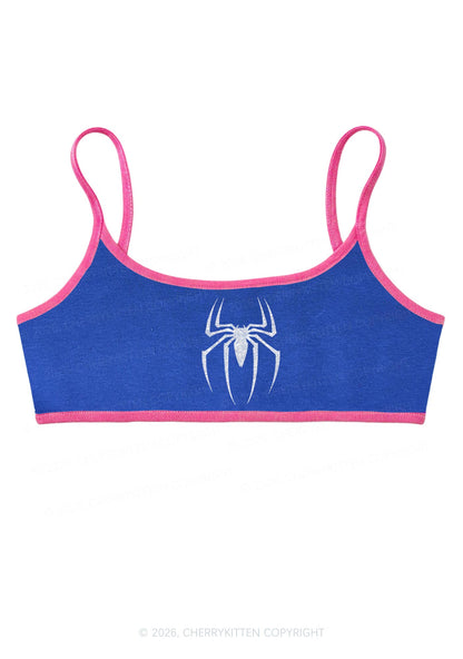 Glitter Spider Y2K Super Crop Cami Cherrykitten