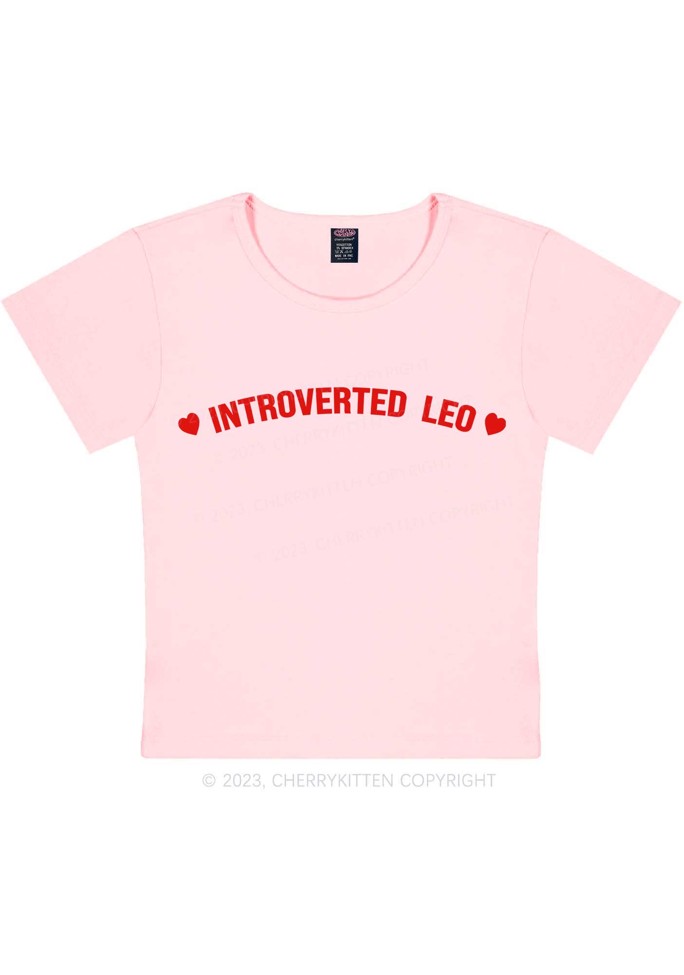 Introverted Leo Y2K Baby Tee Cherrykitten