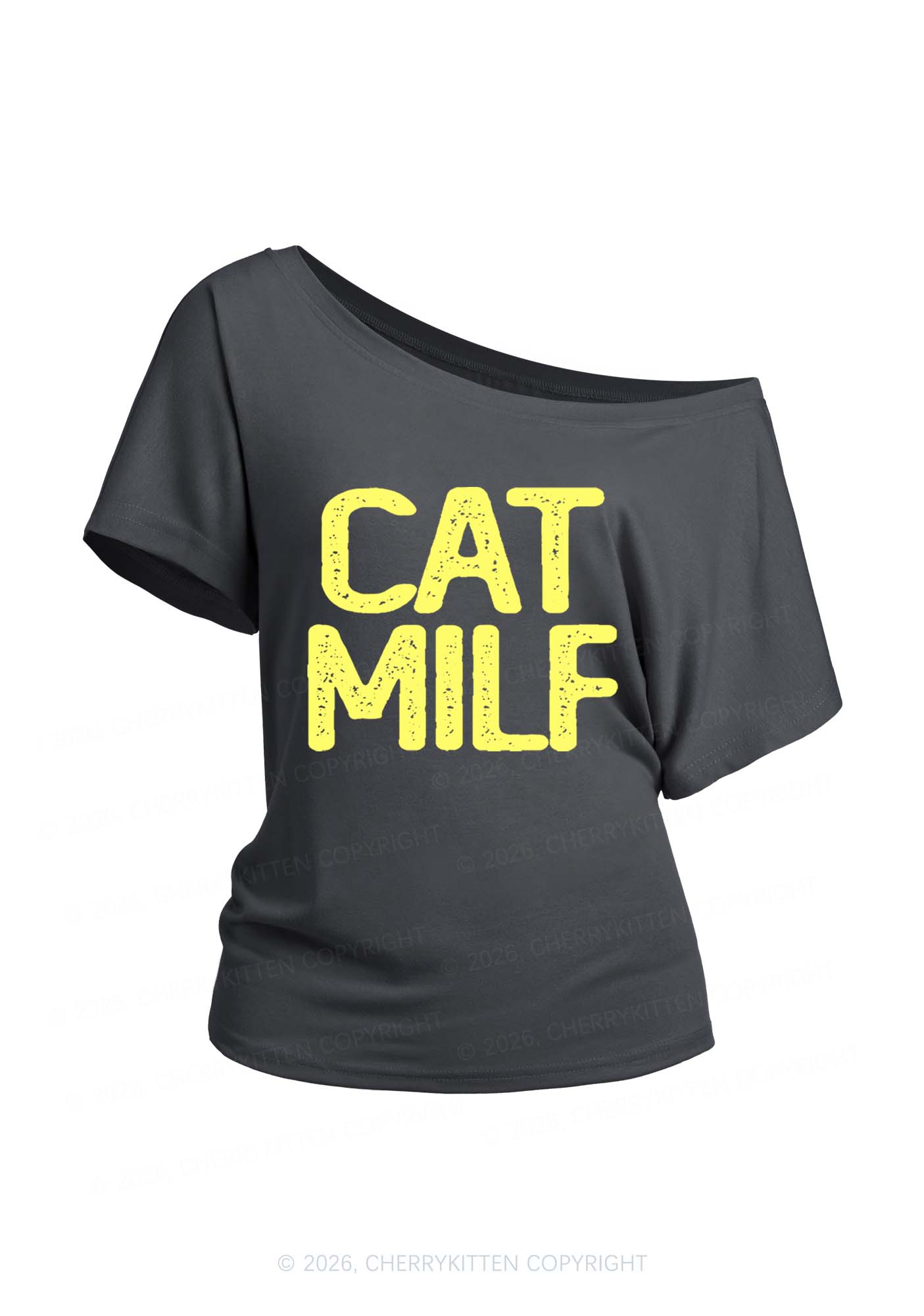 Cat Mxxf Y2K Off Shoulder Tee Cherrykitten