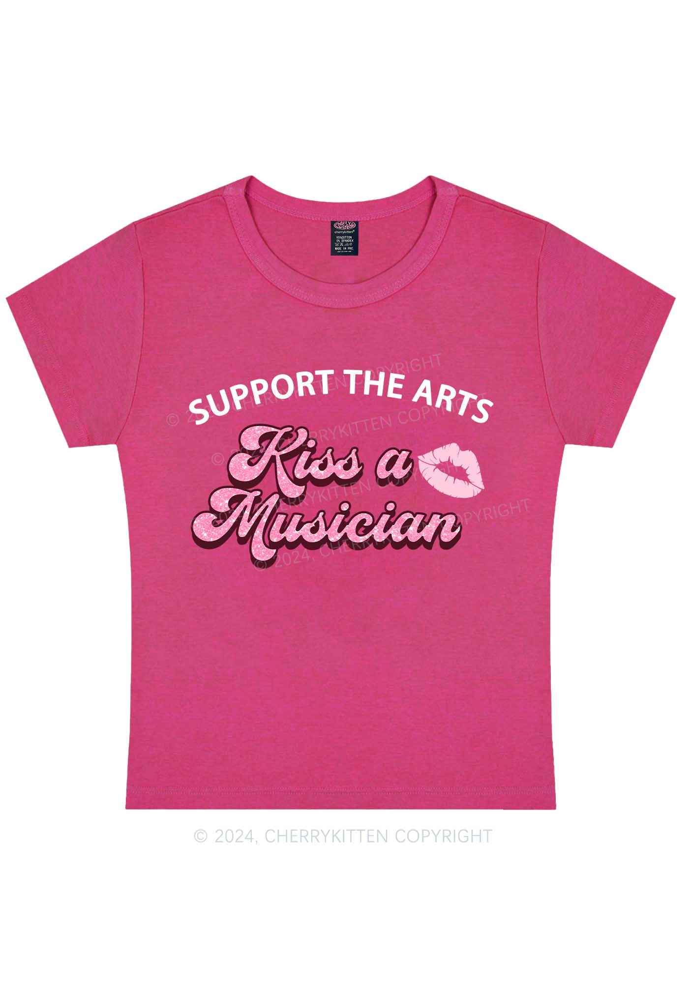 Curvy Kiss A Musician Y2K Baby Tee Cherrykitten