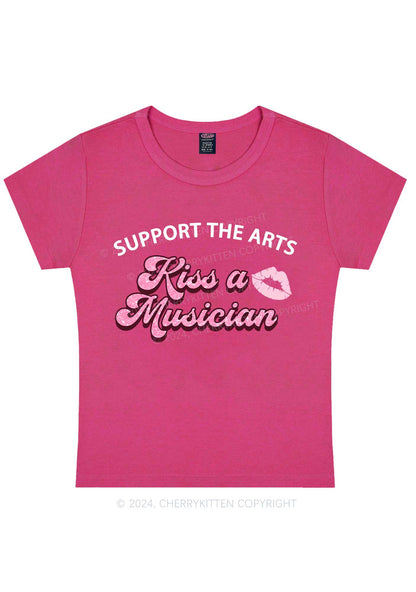 Curvy Kiss A Musician Y2K Baby Tee Cherrykitten