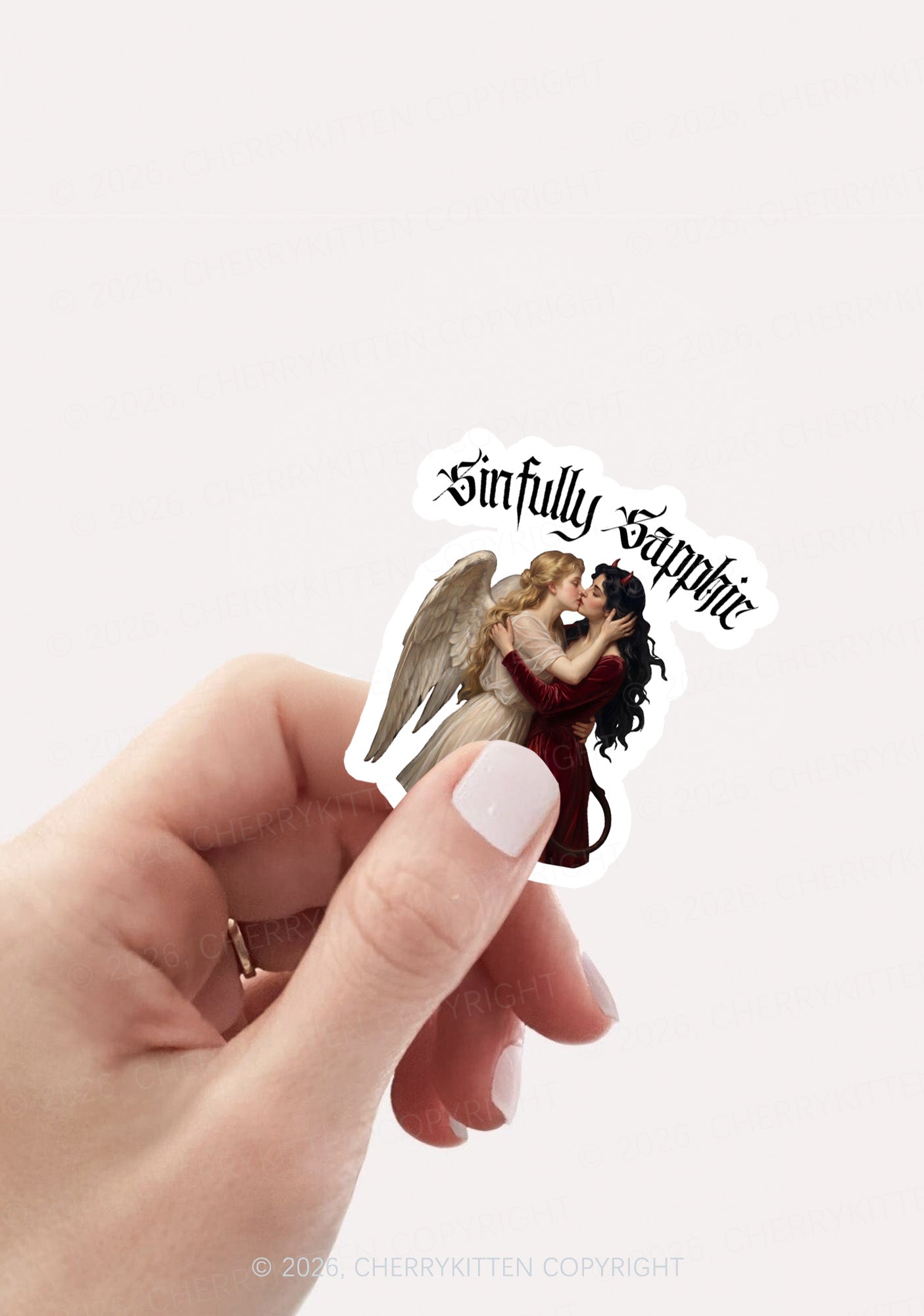 Sinfully Sapphic Pride 1pc Y2K Sticker Cherrykitten