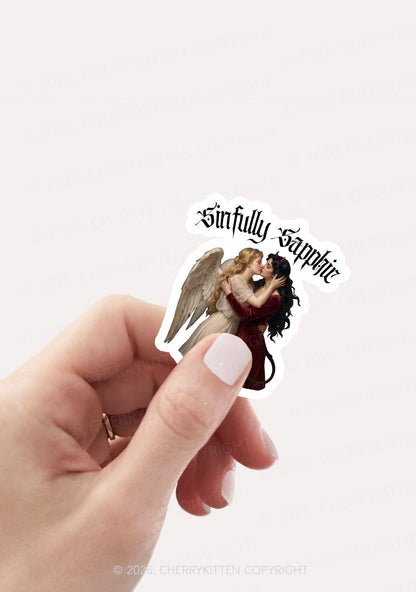 Sinfully Sapphic Pride 1pc Y2K Sticker Cherrykitten