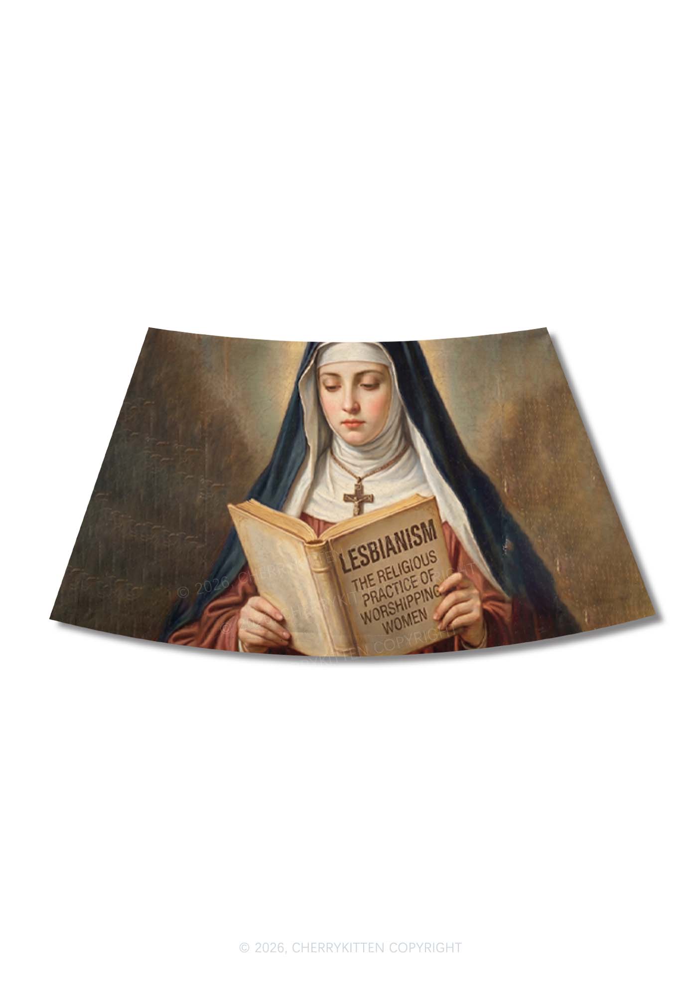 Lesbianism Nun Pride Y2K Print Mini Skirt Cherrykitten