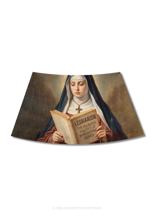 Lesbianism Nun Pride Y2K Print Mini Skirt Cherrykitten