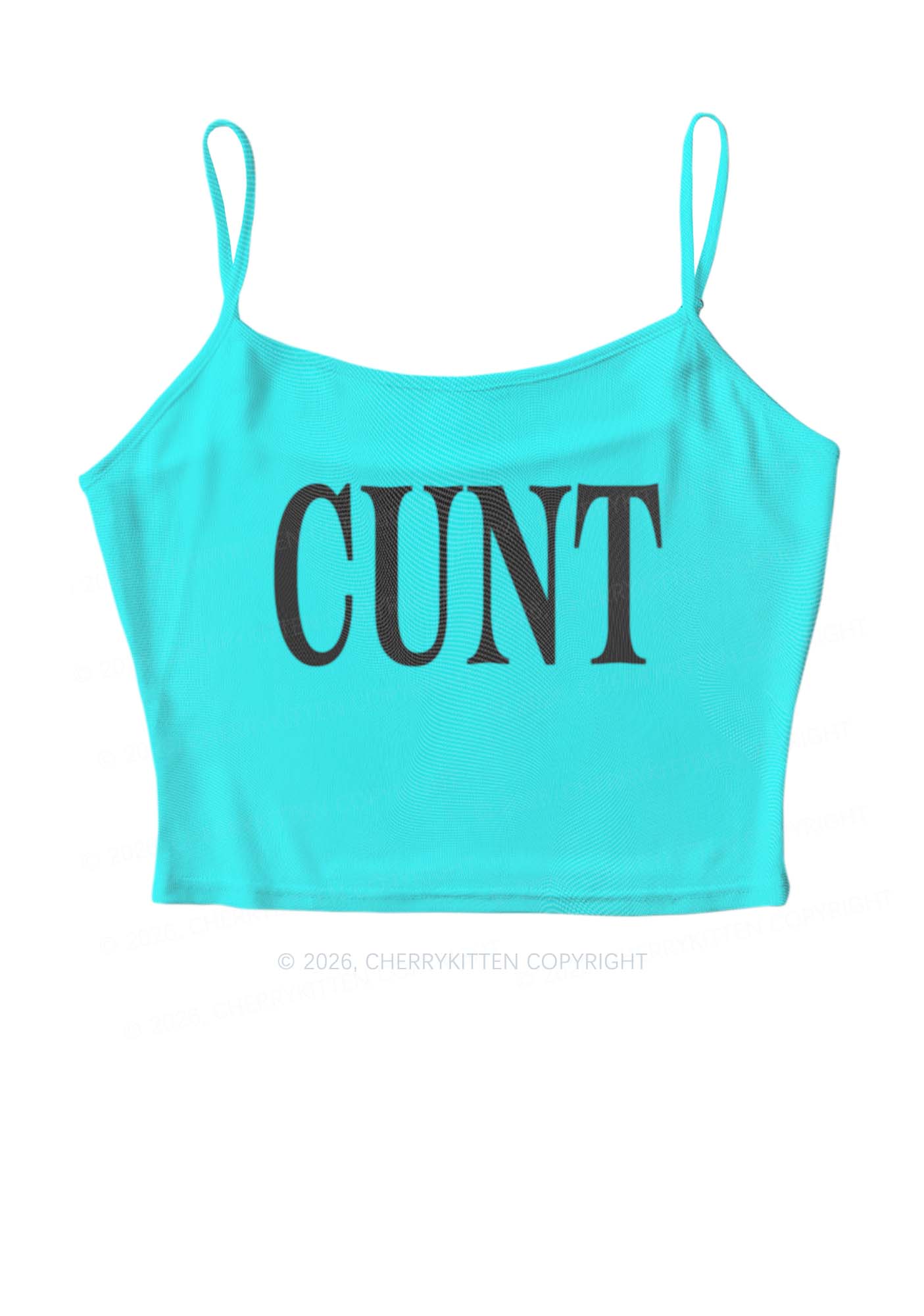 Aqua Blue Cxxt Y2K Mesh Cami Tank Cherrykitten