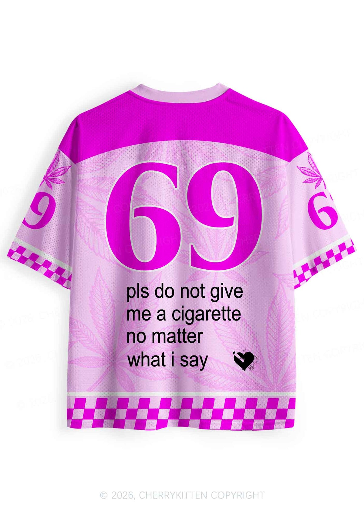 Pls Dont Give Me Cigarette Y2K Sport Jersey Shirts Cherrykitten