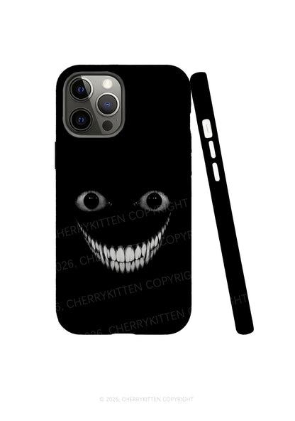 Halloween Black Creepy Grin Y2K Phone Case Cherrykitten